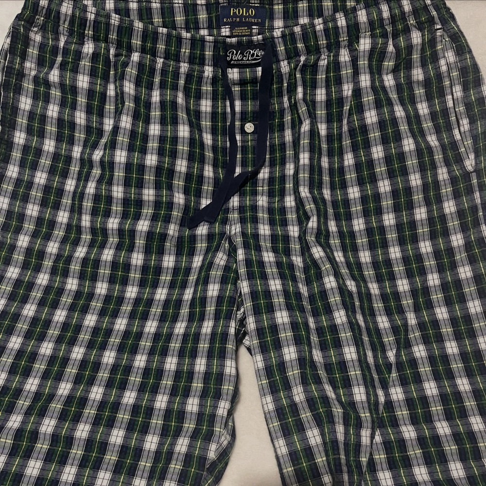 Polo by Ralph Lauren Green and White Plaid Sweatpants